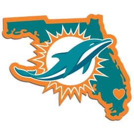 Siskiyou Sports NFL Fan Shop Miami Dolphins Home State Decal One Size Team Color