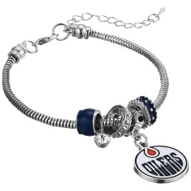 NHL Siskiyou Sports Womens Edmonton Oilers Euro Bead Bracelet One Size Team Color