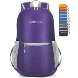 Zomake Ultra Lightweight Hiking Backpack 20L - Packable Small Backpacks Water Resistant Daypack For Women Men(Purple)