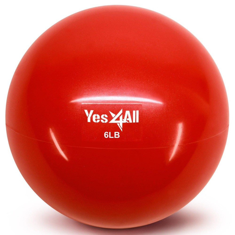 Yes4All Soft Weighted Toning Ball Smooth 6Lb Red