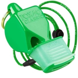 Fox 40 Classic CMG 3-Chamber Pealess Whistle w/Lanyard, Green
