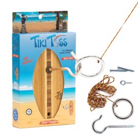 Tiki Toss Ring Toss Game for Adults & Kids - Original Edition - Short Board with String and Hooks for Indoor and Outdoor Games