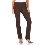 Rekucci Womens Ease Into Comfort Straight Leg Pant With Tummy Control (12, Brown)