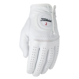 Titleist Perma Soft Golf Glove Mens Reg LH Pearl, White(Medium, Worn on Left Hand)