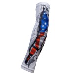 Sportsfarm New - White Us Flag Ripping Shirt - Moisture Wicking Compression Arm Sleeve (Youth Large)