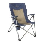 Kamp-Rite 3 Position Hard/Arm Reclining Chair with Cup Holder, Blue/Tan