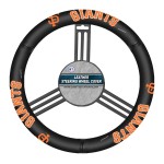 Fremont Die MLB San Francisco Giants Leather Steering Wheel Cover, Fits Most Steering Wheels, Black/Team Colors