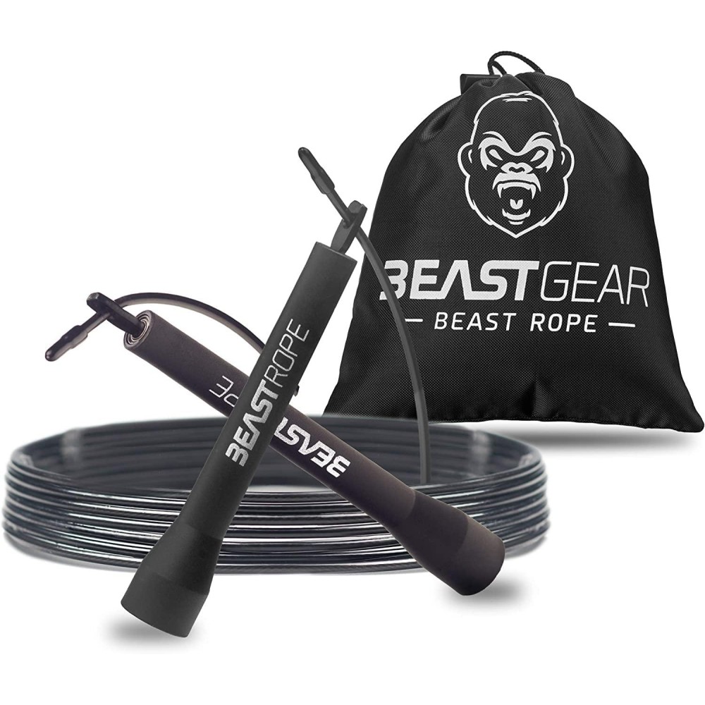 Beast Gear Speed Jump Rope - Workout Jump Ropes For Fitness, Cardio Exercise, Hiit, Mma, Muay Thai, And Boxing - Lightweight, Adjustable Jumping Rope For Women & Men