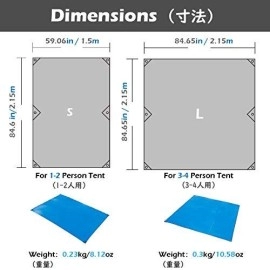 Triwonder Camping Tent Tarp Footprint Outdoor Waterproof Hammock Rain Fly Rainfly Cover Sunshade Shelter Groundsheet Canopy Blanket Mat (Blue, 59 X 84.6 Inches)