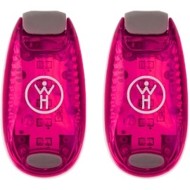 LED Safety Light 2 Pack (Pink) - Nighttime Visibility for Runners, Cyclists, Walkers, Joggers, Kids, Dogs, Relays & More - Clip to Clothes Strap to Wrist, Ankle, Bike, Collar, or Just About Anywhere