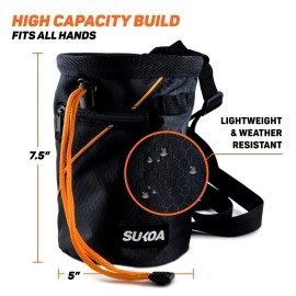 Sukoa Chalk Bag with Quick-Clip Belt and 2 Large Zippered Pockets