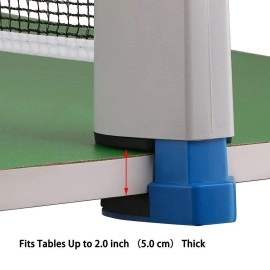 Hipiwe Retractable Table Tennis Net Replacement, Ping Pong Net and Post, 6 Feet(1.8M, Fits Tables Up to 2.0 inch (5.0 cm) (White)