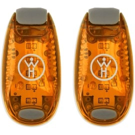 LED Safety Light 2 Pack (Orange) - Nighttime Visibility for Runners, Cyclists, Walkers, Joggers, Kids, Dogs, Relays & More - Clip to Clothes Strap to Wrist, Ankle, Bike, Collar or Just About Anywhere!