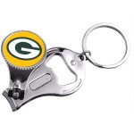 Nfl Green Bay Packers Multi-Function Keychain Includes: Nail Clipper Nail File And Bottle Opener