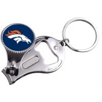 Nfl Denver Broncos Multi-Function Keychain Includes: Nail Clipper Nail File And Bottle Opener