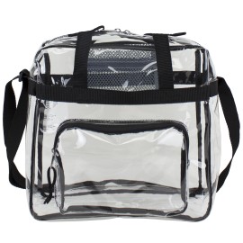 Eastsport Clear Stadium Approved Tote, Black