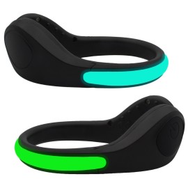 Shoe Clip Lights (2 Pack) Reflective Safety Night Running Gear for Runners Joggers Bikers Walkers, Color Changing RGB Strobe and Steady Color Flash Mode, Water Resistant and Bonus Screw Driver