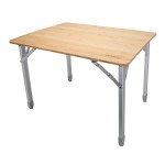 Camco Folding Bamboo Table with Aluminum Legs | Natural Bamboo Top | Lightweight for Added Portability (51895)