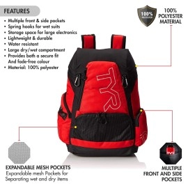 TYR Alliance Backpack, Red/Black, 45 L