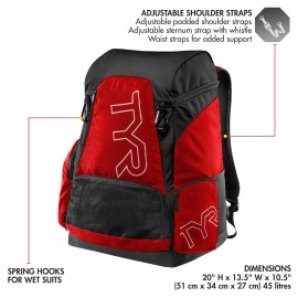 TYR Alliance Backpack, Red/Black, 45 L