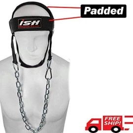 Ish Gym Weight Lifting Head Neck Harness Nylon Straps Fitness Strength Training