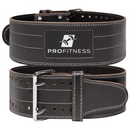 Weightlifter Belt by ProFitness Large Weightlifting Gym Belt for Men and Woman - (Black/White, Large)