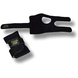 Tiger Paw Gymnastics Black Wrist Wraps | Adjustable Wrist Support | Wrist Injury Prevention - Medium