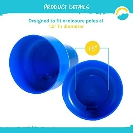 Skybound 1.5 Diameter Blue Trampoline Enclosure Pole Caps (Pack Of 6)