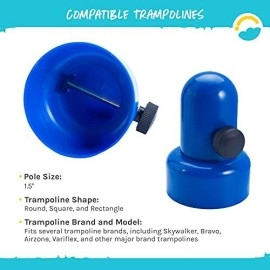 Skybound 1.5 Diameter Blue Trampoline Enclosure Pole Caps (Pack Of 6)