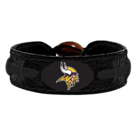 GameWear NFL Minnesota Vikings Bracelet Team Color Tonal Black Football, One Size