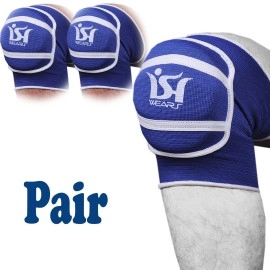 Volleyball Martial Art Knee Pads Protector gear Sports Knee guard Work Wear Nonslip Elastic Blue Pair (Senior)