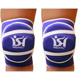 Volleyball Martial Art Knee Pads Protector gear Sports Knee guard Work Wear Nonslip Elastic Blue Pair (Senior)