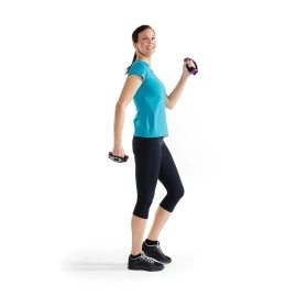 Gaiam Hand Weights for Women & Men Soft Dumbbell Walking Hand Weight Sets with Hand Strap - Walking, Running, Physical Therapy, Aerobics - 2lb Set (2 x 1lb Weights)