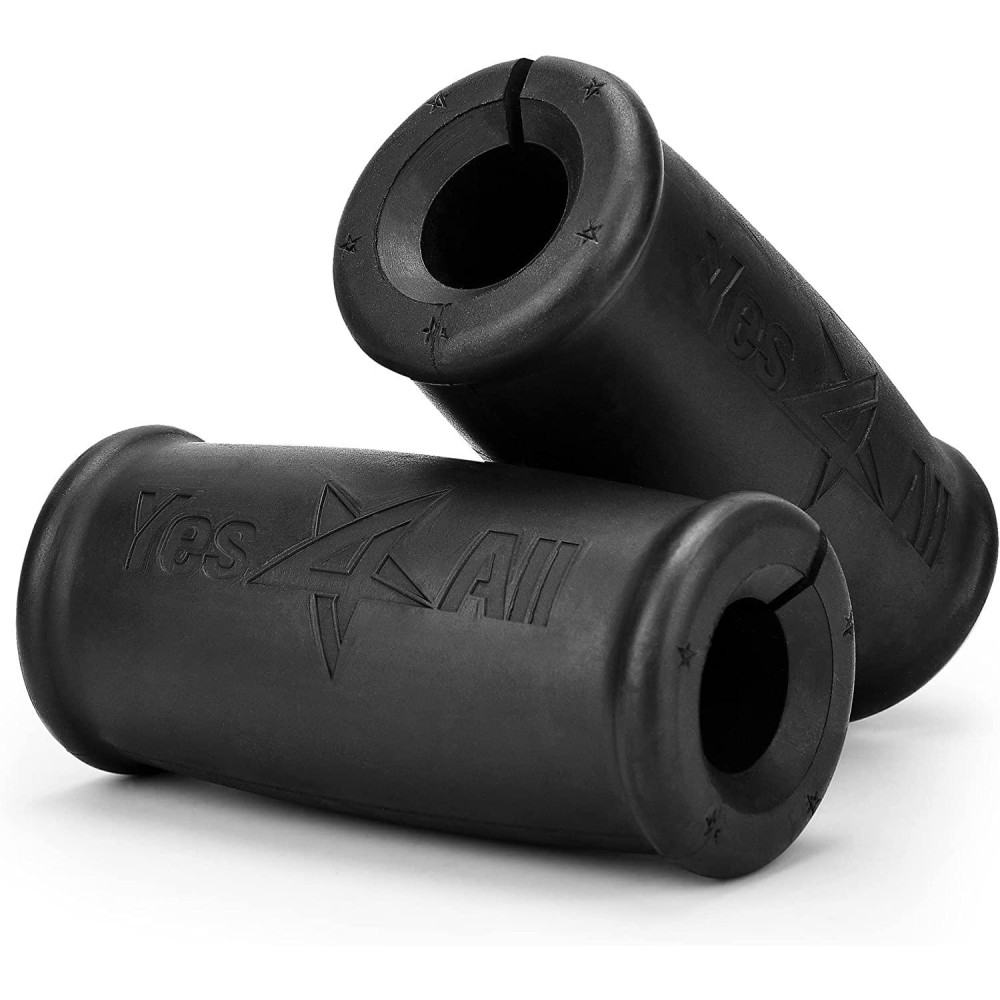 Yes4All Thick Bar Grips / Thick Grips For Barbell, Weight Lifting, Body Building Training - Thick Bar Adapter (Black, Set Of 2)