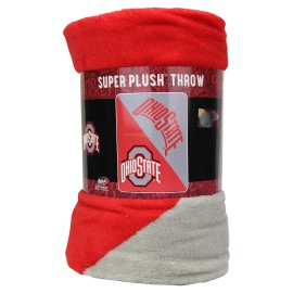 Northwest NCAA Ohio State Buckeyes Unisex-Adult Micro Raschel Throw Blanket, 46