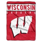 Northwest NCAA Wisconsin Badgers Unisex-Adult Raschel Throw Blanket, 60