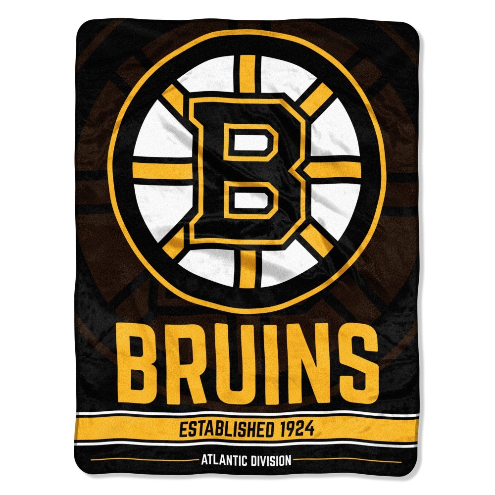 Northwest NHL Boston Bruins Unisex-Adult Micro Raschel Throw Blanket, 46