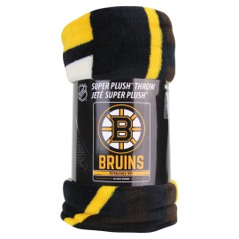 Northwest NHL Boston Bruins Unisex-Adult Micro Raschel Throw Blanket, 46