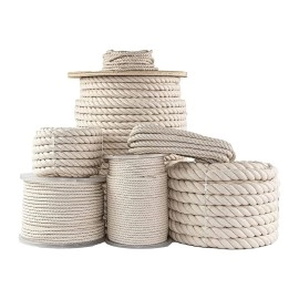 Sgt Knots Twisted 100 Cotton Rope For Diy Projects, Crafts, Commercial, Agricultural - High Strength, Low Stretch, Natural (316 X 10Ft, Natural)