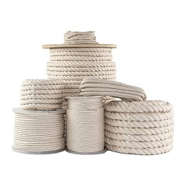 Sgt Knots Twisted 100 Cotton Rope For Diy Projects, Crafts, Commercial, Agricultural - High Strength, Low Stretch, Natural (732 X 100Ft, Natural)