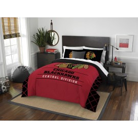 Northwest Nhl Chicago Blackhawks Unisex-Adult Comforter And Sham Set Fullqueen Draft