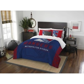 Northwest Nhl New York Rangers Unisex-Adult Comforter And Sham Set Fullqueen Draft