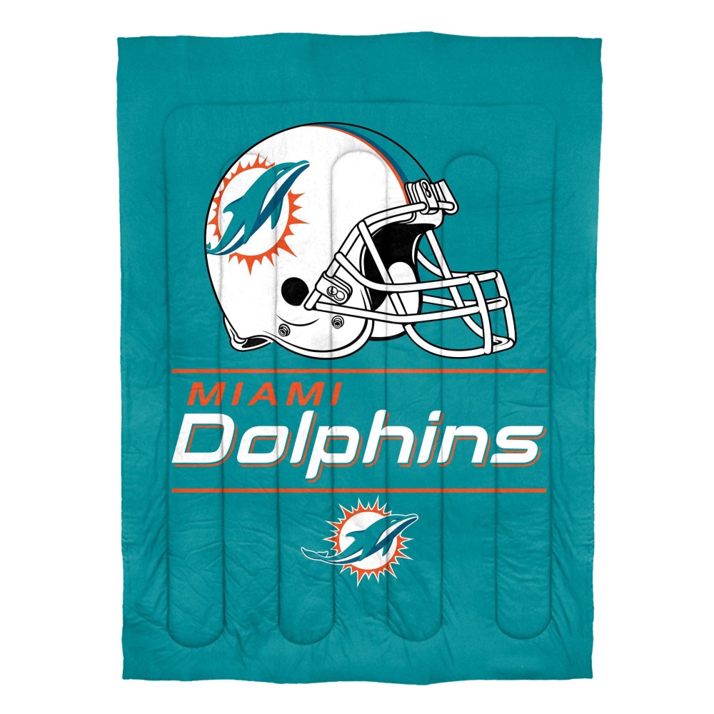 Northwest Nfl Miami Dolphins Unisex-Adult Comforter And Sham Set Fullqueen Draft