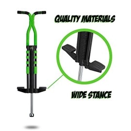 New Bounce Pogo Stick For Kids - Pogo Sticks For Ages 9 And Up, 80 To 160 Lbs - Pro Sport Edition, Quality, Easy Grip, Pogostick For Hours Of Wholesome Fun (Black & Green)