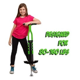 New Bounce Pogo Stick For Kids - Pogo Sticks For Ages 9 And Up, 80 To 160 Lbs - Pro Sport Edition, Quality, Easy Grip, Pogostick For Hours Of Wholesome Fun (Black & Green)