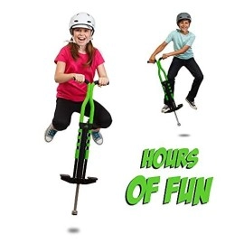 New Bounce Pogo Stick For Kids - Pogo Sticks For Ages 9 And Up, 80 To 160 Lbs - Pro Sport Edition, Quality, Easy Grip, Pogostick For Hours Of Wholesome Fun (Black & Green)