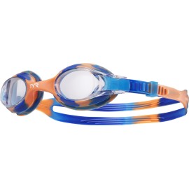 TYR Kids Swimple Tie Dye Googles, Clear/Blue/Orange, One Size, for Ages 3-10