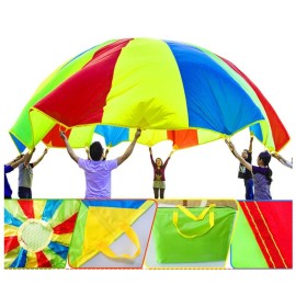 Sonyabecca Parachute for Kids 6' with 9 Handles Game Toy for Kids Play