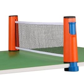 Hipiwe Retractable Table Tennis Net Replacement, Ping Pong Net And Post, 6 Feet(1.8M, Fits Tables Up To 2.0 Inch (5.0 Cm) (Orange)