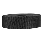 Strapworks Lightweight Polypropylene Webbing - Poly Strapping for Outdoor DIY Gear Repair, Pet Collars, Crafts - 1.5 Inch x 25 Yards - Black